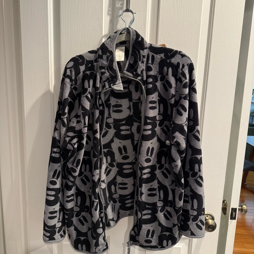 Black and Gray Mickey Mouse Fleece Jacket